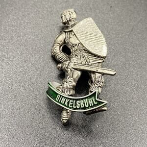 Travel Souvenir Dinkelsbuhl Castle Medieval Knight Brooch Pin
